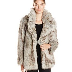 Betsey Johnson Faux Fur Pea Coat